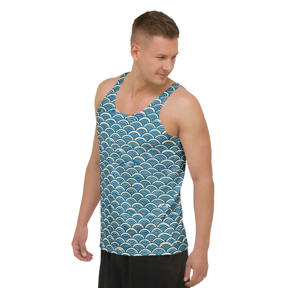 Midnight Wavecrest on Men's Tank Top — Left Front