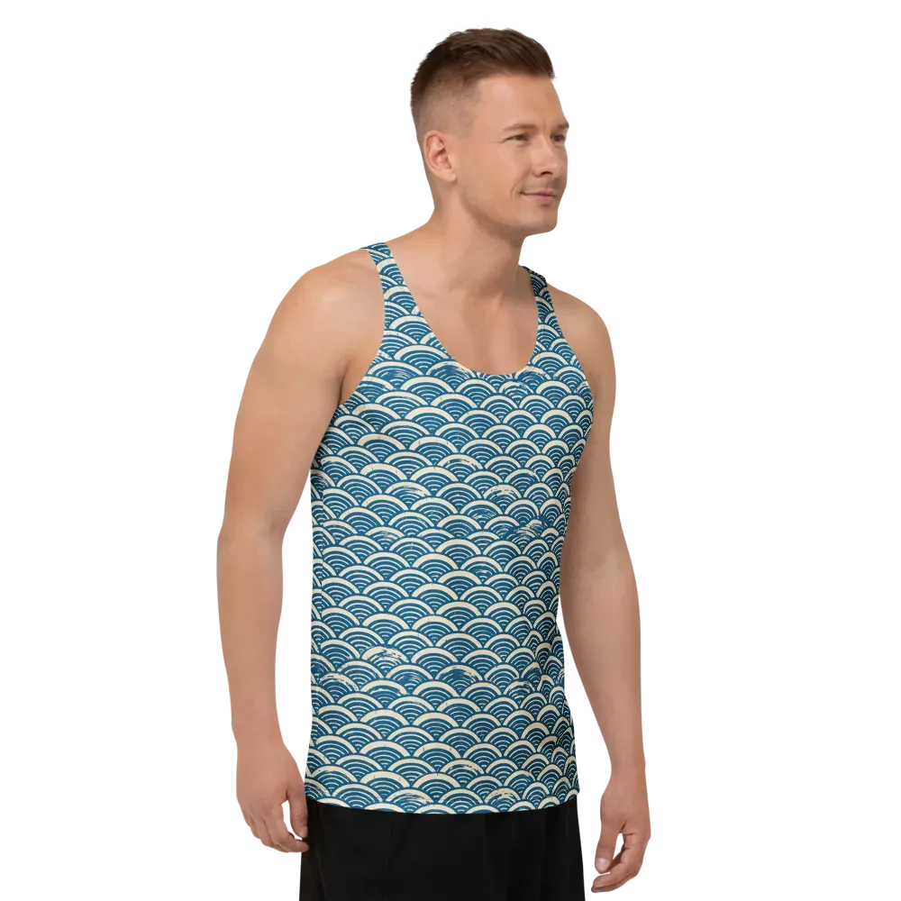 Midnight Wavecrest on Men's Tank Top — Right Front
