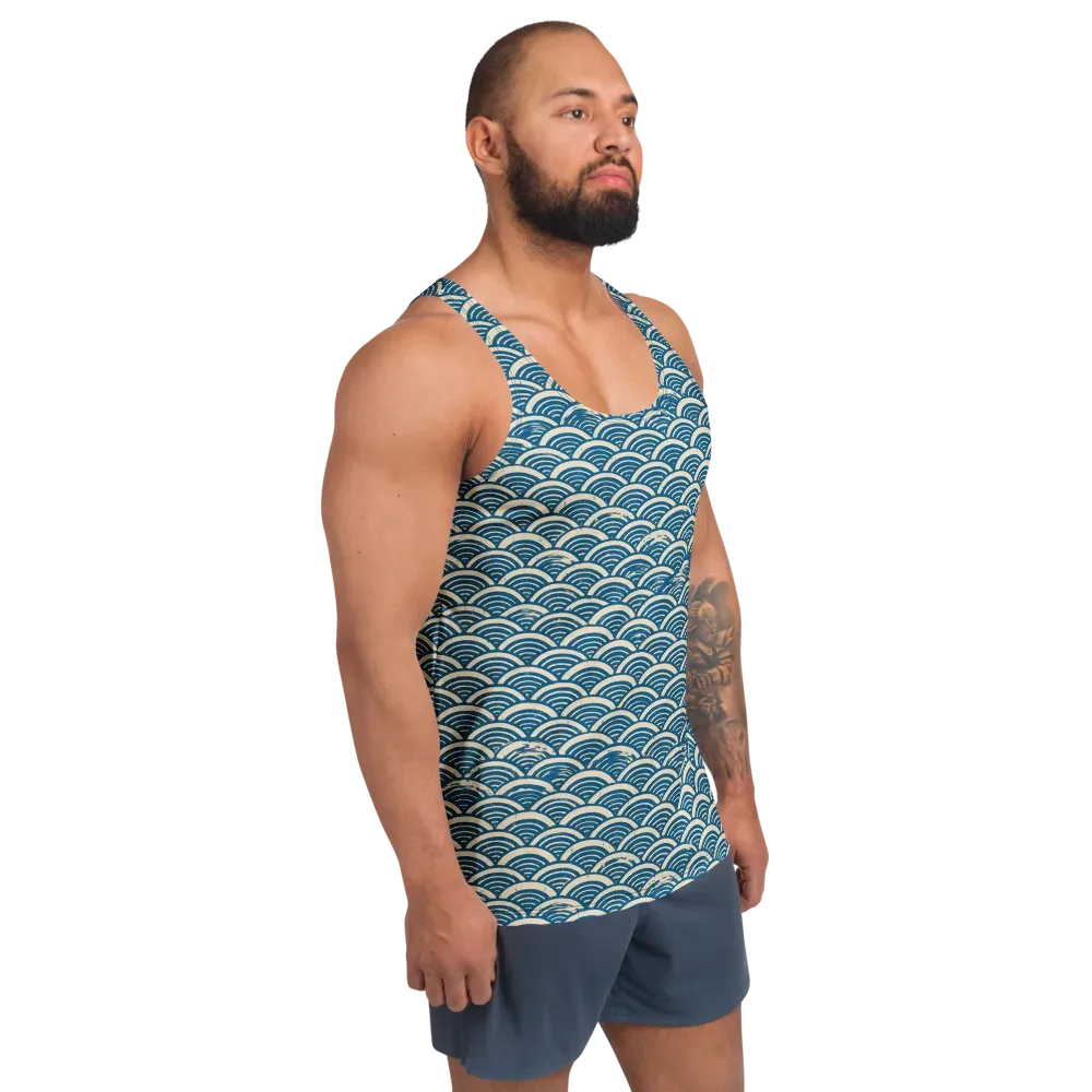 Midnight Wavecrest on Men's Tank Top — Right Front