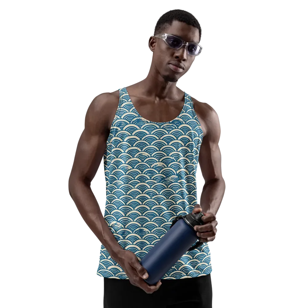 Midnight Wavecrest on Men's Tank Top — Front
