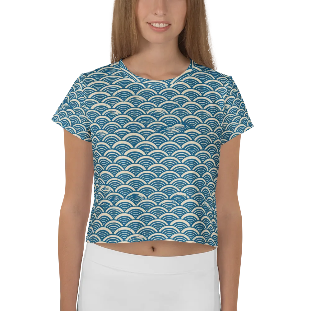 Midnight Wavecrest on Crop Tee — Front