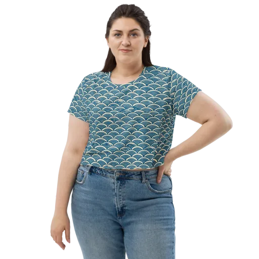 Midnight Wavecrest on a Crop Tee
