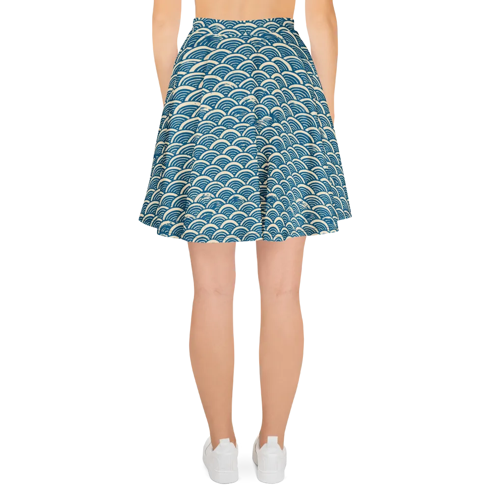 Midnight Wavecrest on Skater Skirt — Back