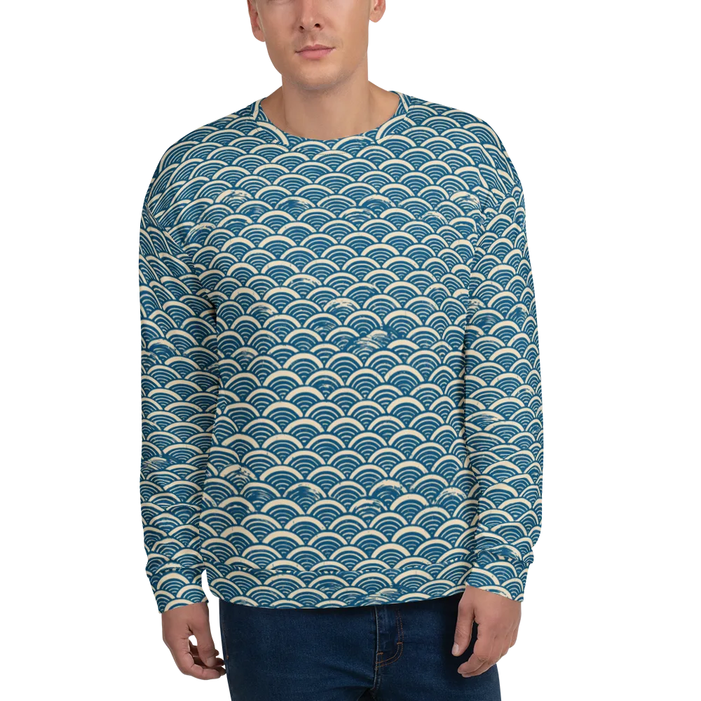 Midnight Wavecrest on Sweatshirt — Front