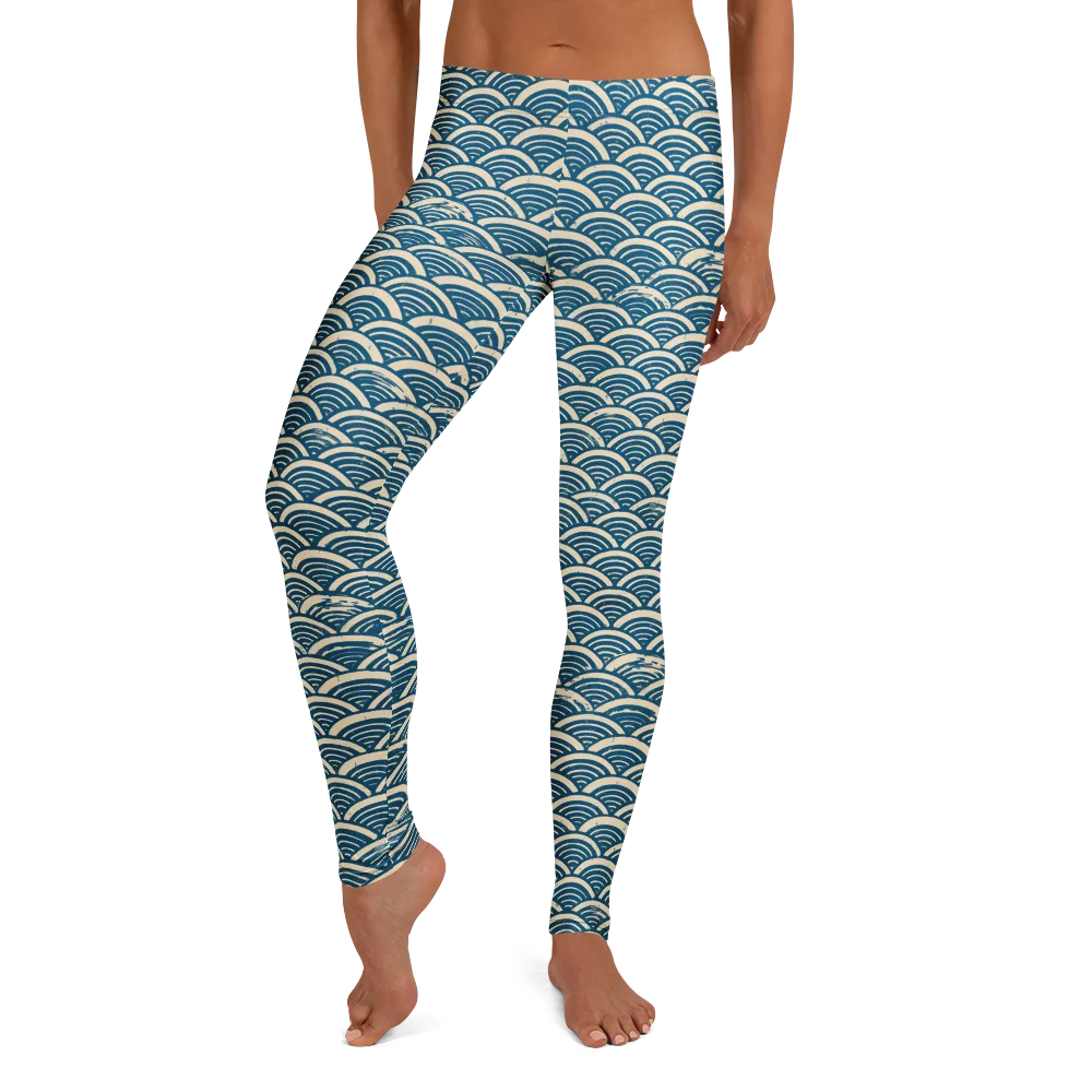 Midnight Wavecrest on Leggings — Front