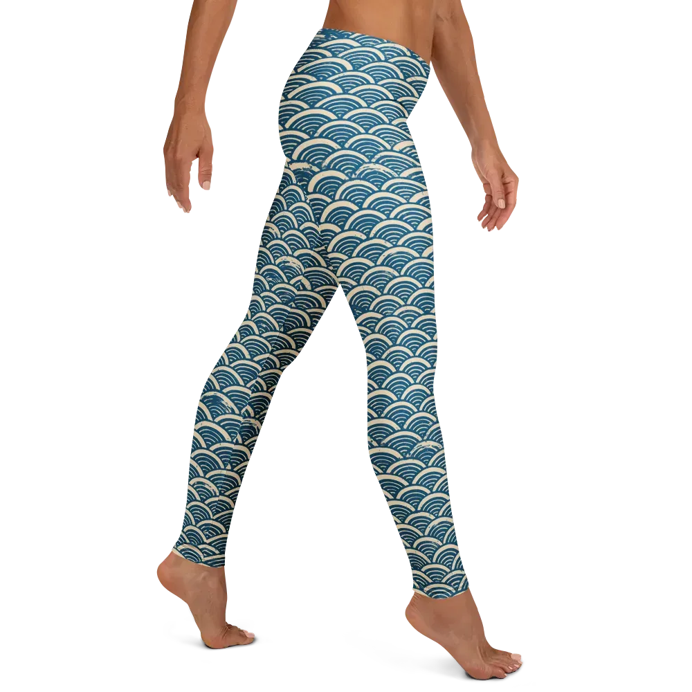 Midnight Wavecrest on Leggings — Right
