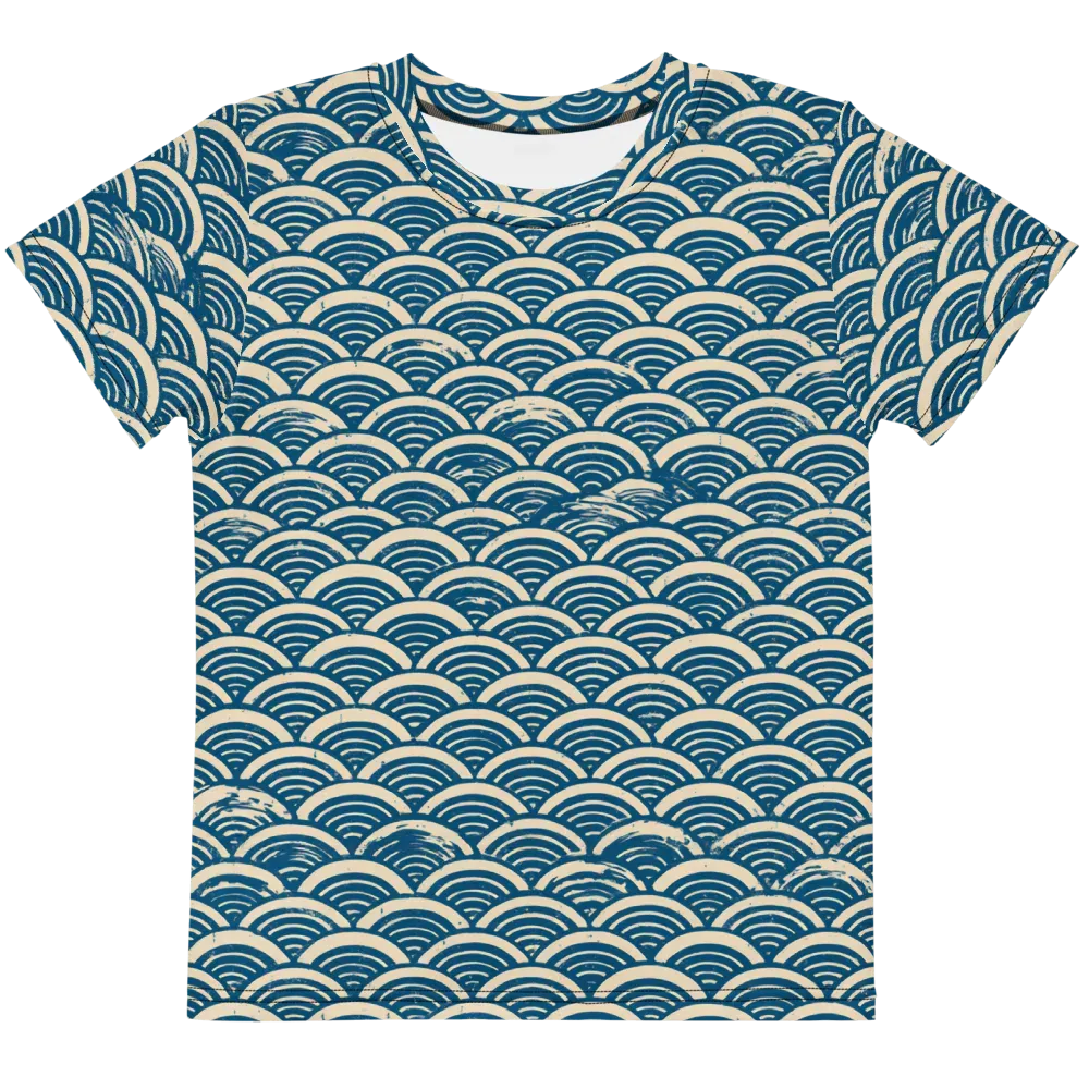 Midnight Wavecrest on Kids Crew Neck T-Shirt — Front