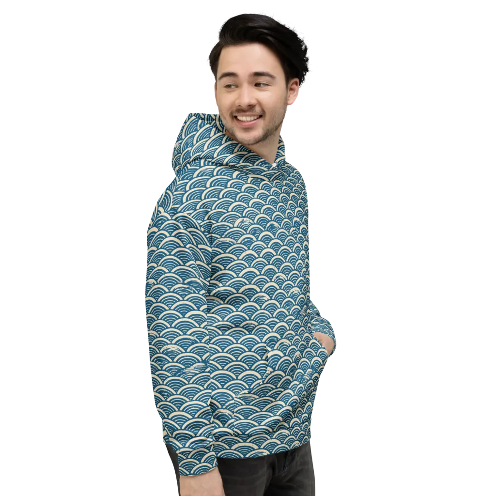 Midnight Wavecrest on Hoodie — Right