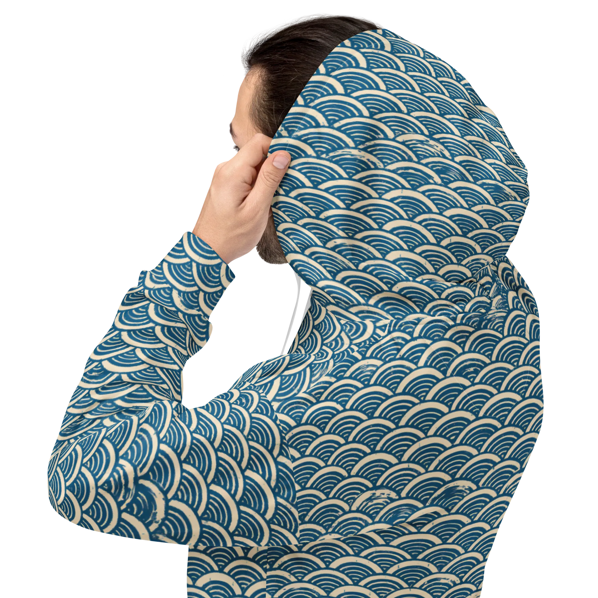 Midnight Wavecrest on Hoodie — Back