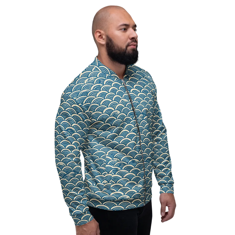 Midnight Wavecrest on Bomber Jacket — Right