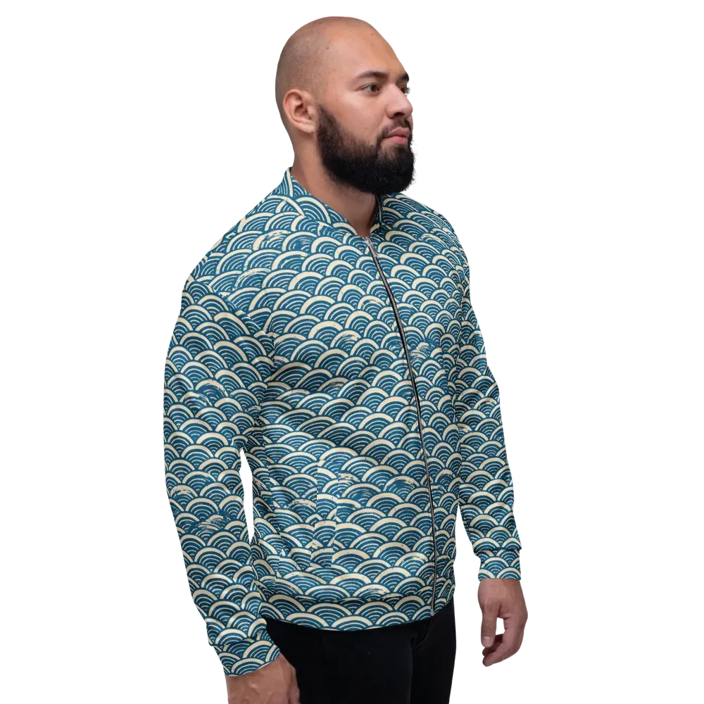 Midnight Wavecrest on Bomber Jacket — Right