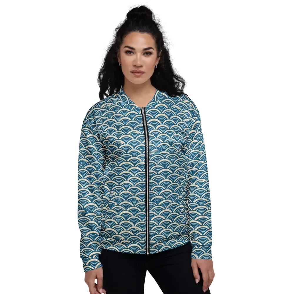 Midnight Wavecrest on Bomber Jacket — Front