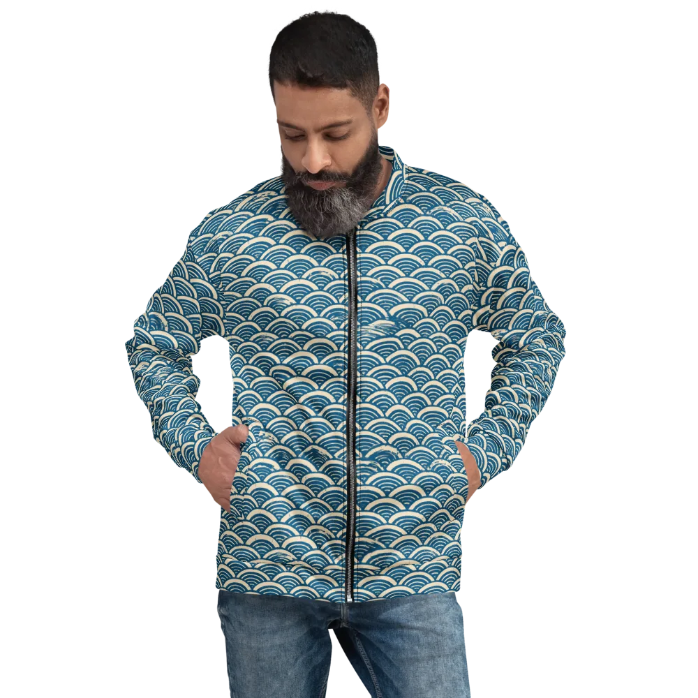 Midnight Wavecrest on Bomber Jacket — Front