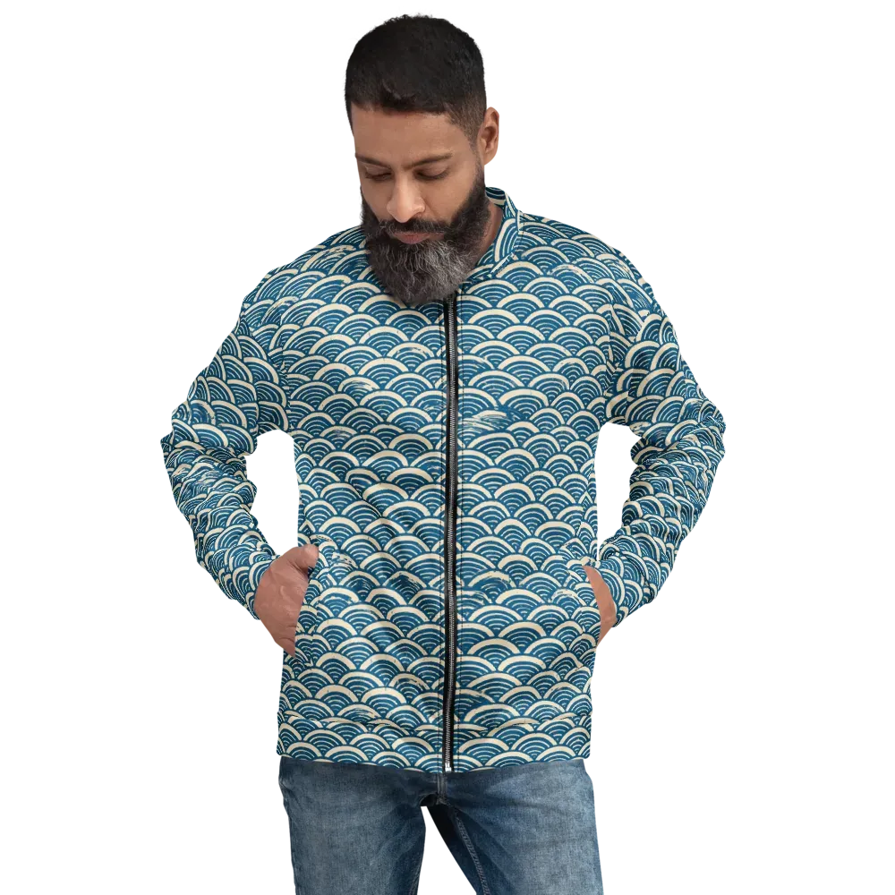 Midnight Wavecrest on Bomber Jacket — Front