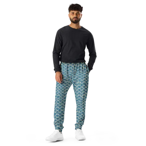 Midnight Wavecrest on a Men's Joggers