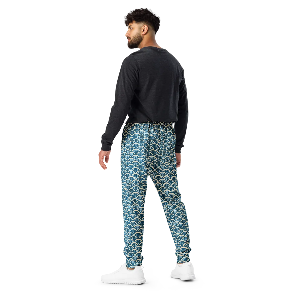 Midnight Wavecrest on Men's Joggers — Back