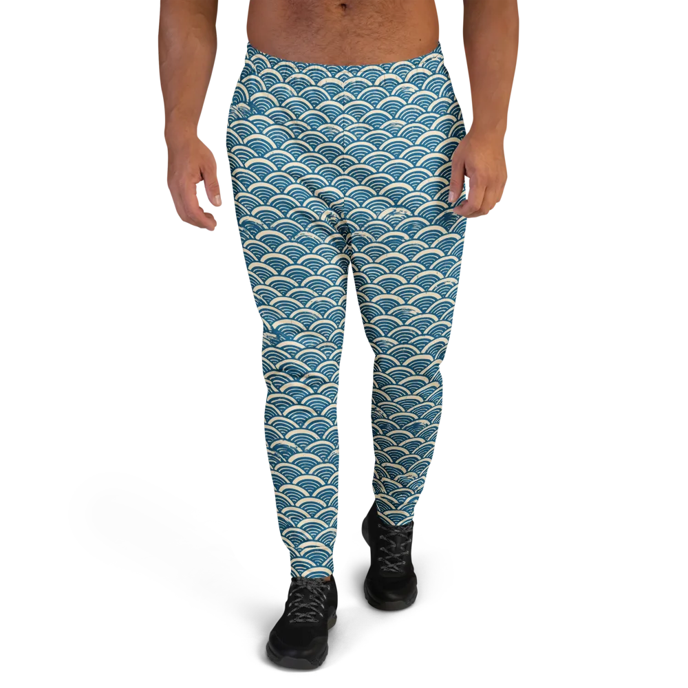 Midnight Wavecrest on Men's Joggers — Front