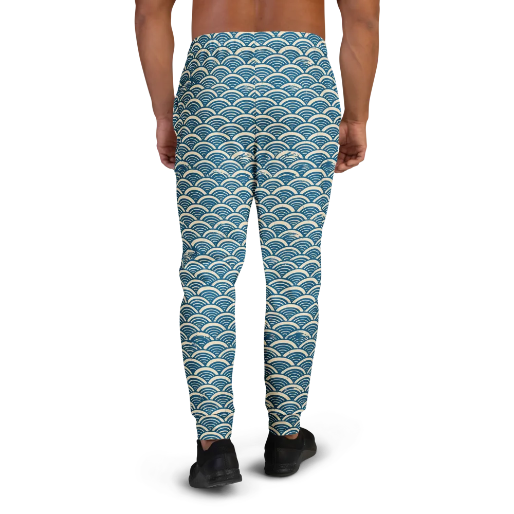 Midnight Wavecrest on Men's Joggers — Back