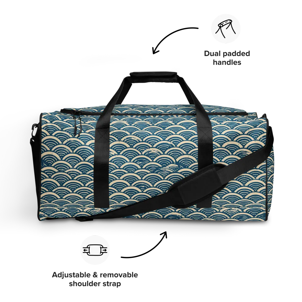 Midnight Wavecrest on Duffle Bag — Front