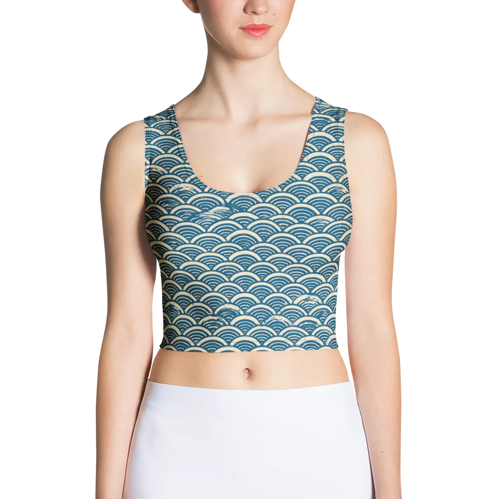 Midnight Wavecrest on Crop Top — Front