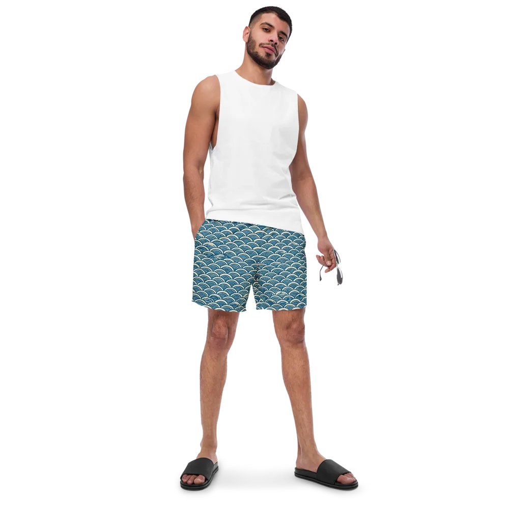 Midnight Wavecrest on Swim Trunks — Front
