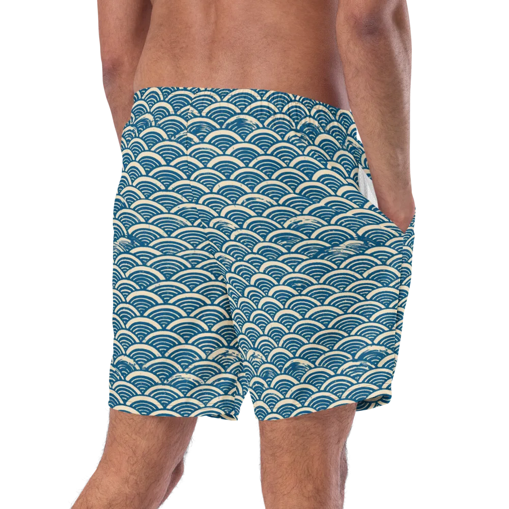 Midnight Wavecrest on Swim Trunks — Right Back