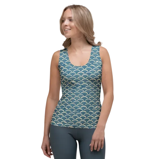 Midnight Wavecrest on a Women's Tank Top