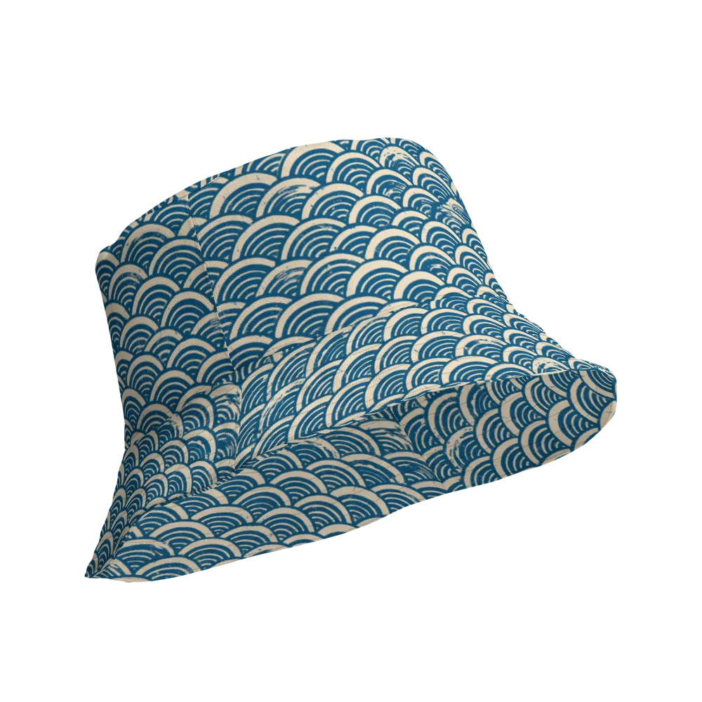 Midnight Wavecrest on Reversible Bucket Hat — Product details Outside