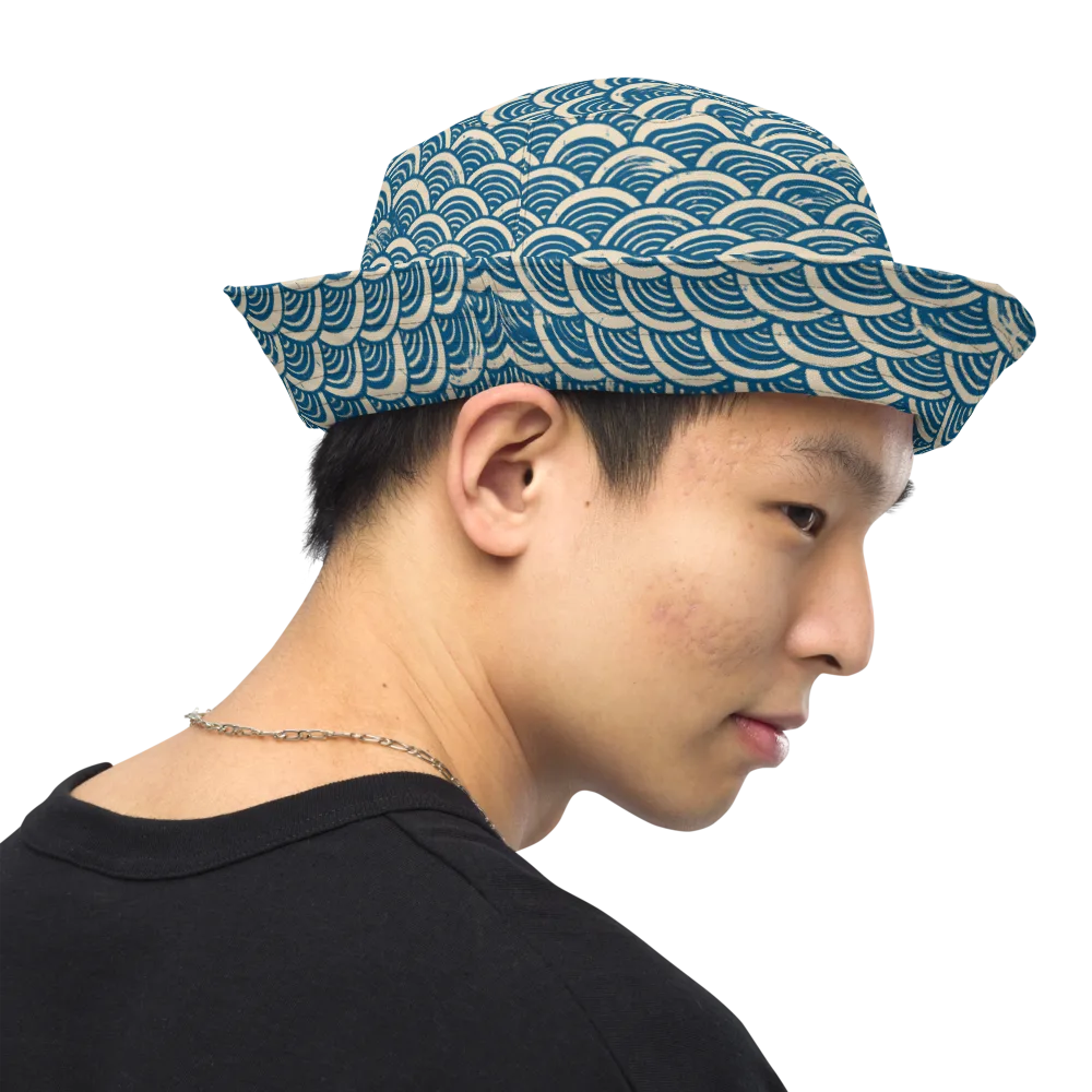 Midnight Wavecrest on Reversible Bucket Hat — Right Outside