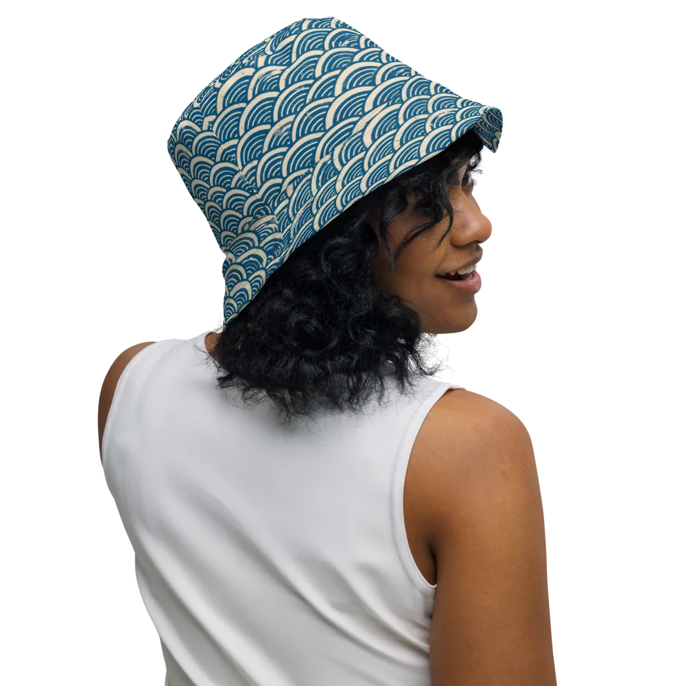 Midnight Wavecrest on Reversible Bucket Hat — Right Outside