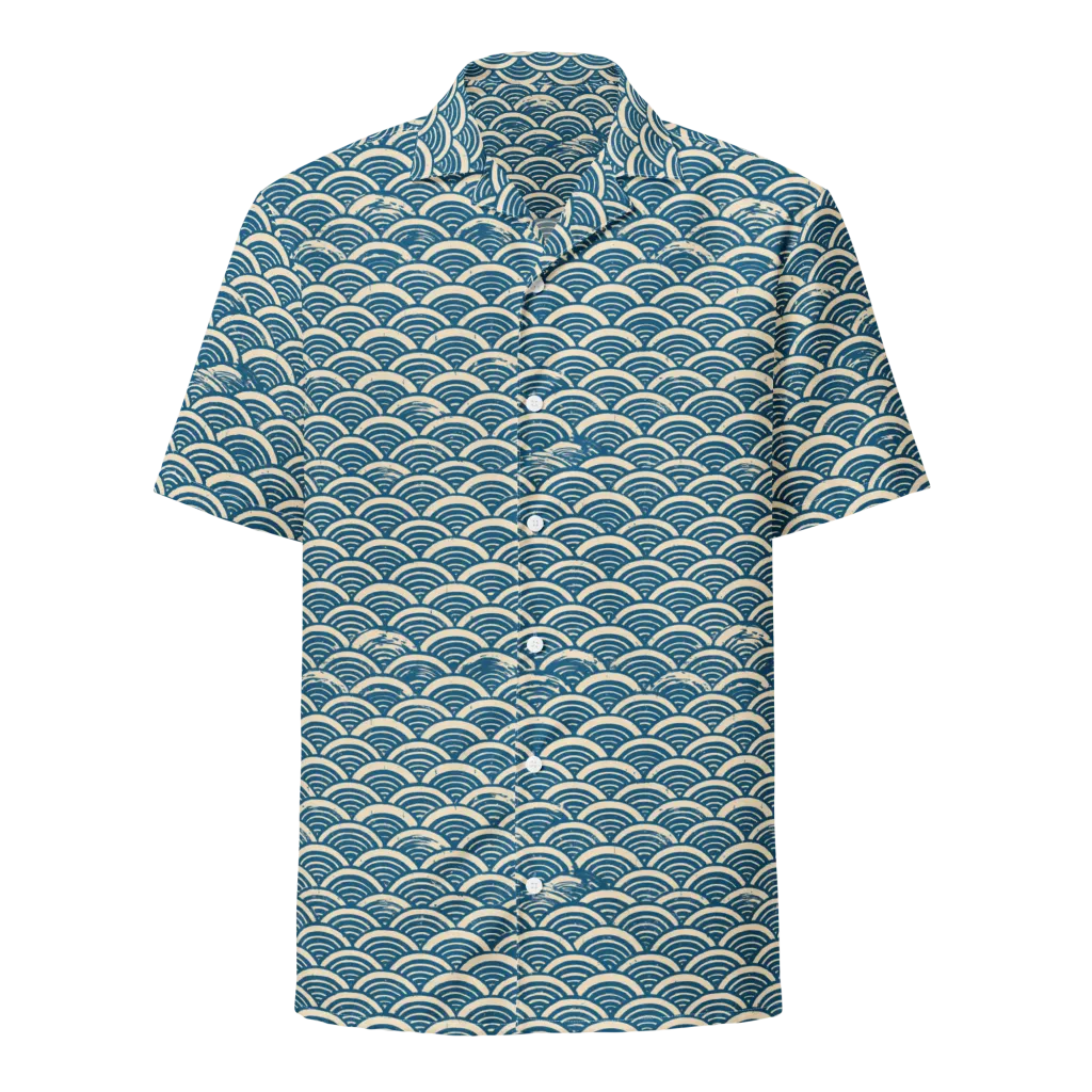 Midnight Wavecrest on Button Shirt — Front
