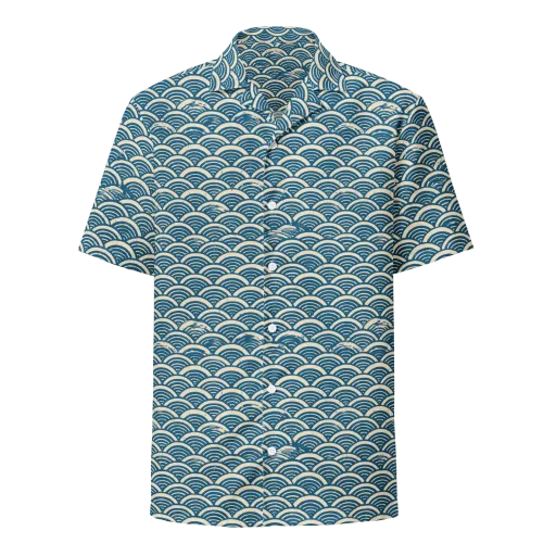 Midnight Wavecrest on a Button Shirt