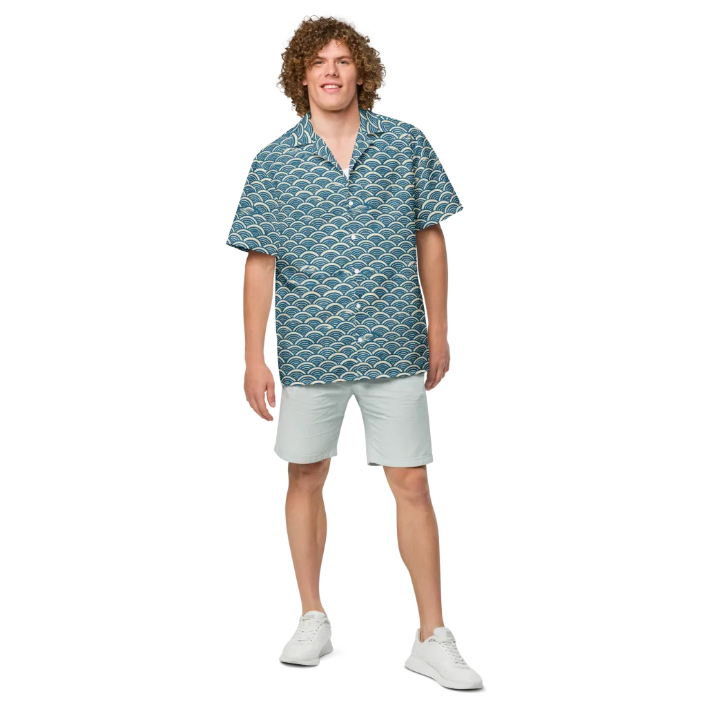 Midnight Wavecrest on Button Shirt — Front