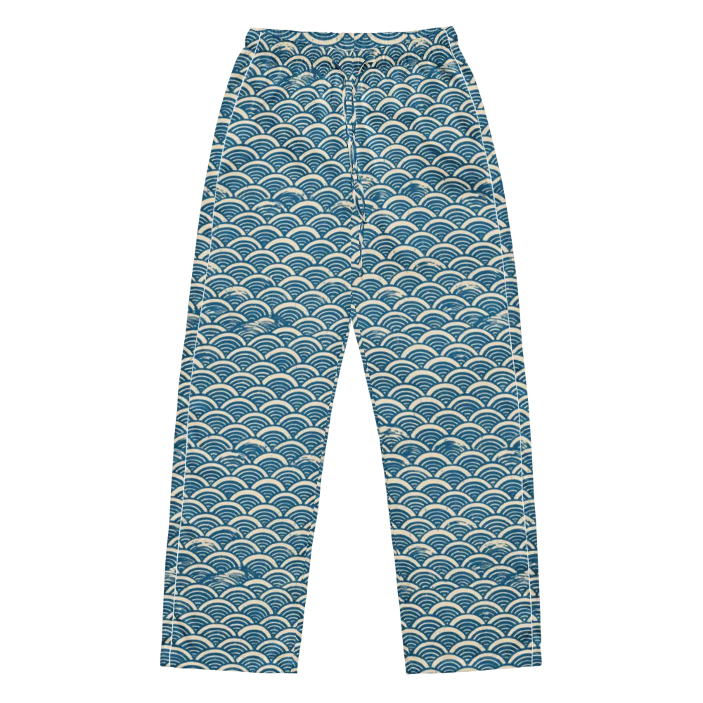 Midnight Wavecrest on Women's Pajama Pants — Front