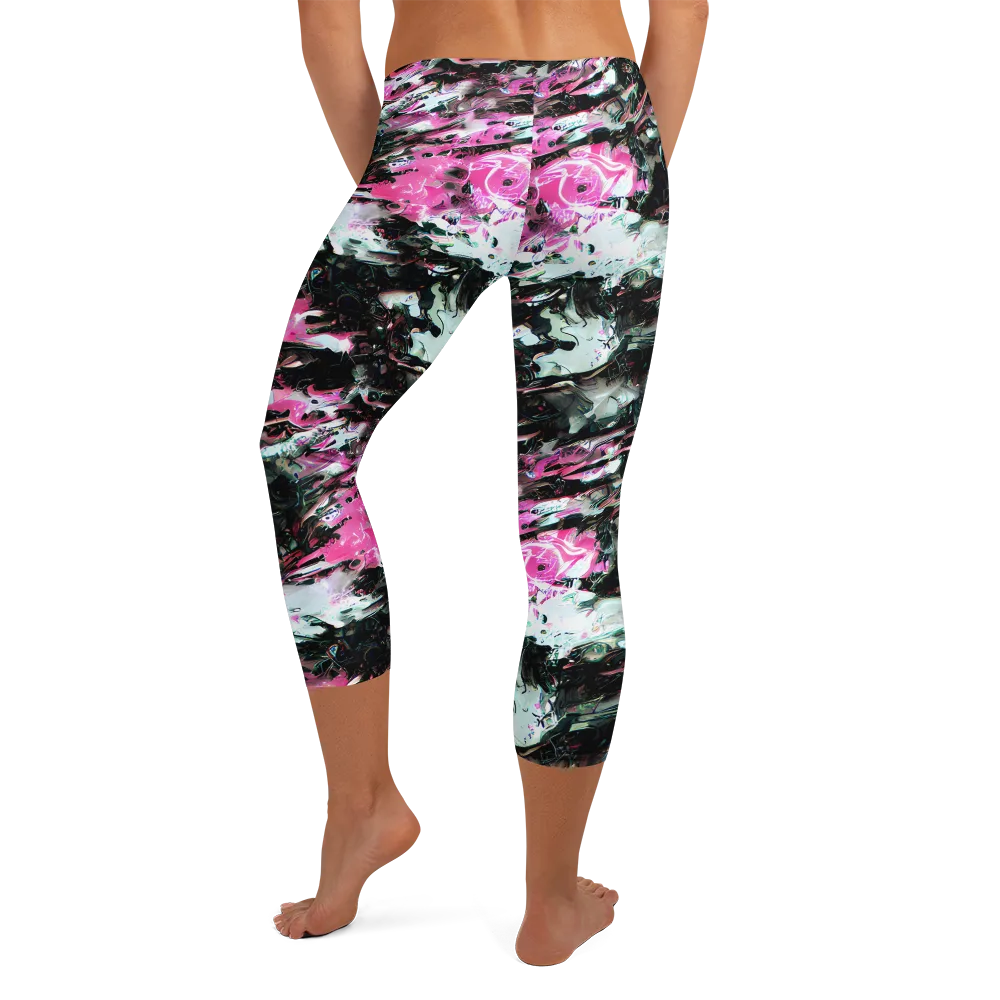 Neon Blackwater on Capri Leggings — Back