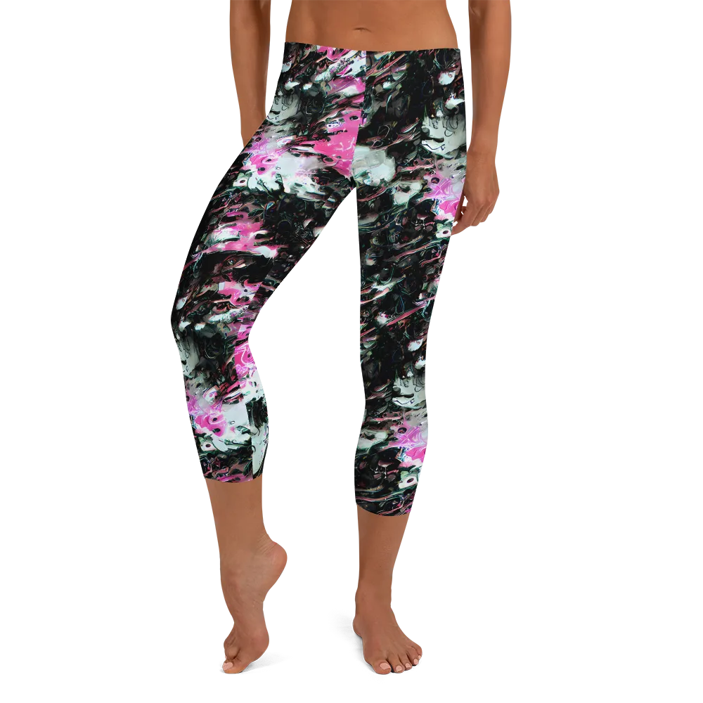 Neon Blackwater on Capri Leggings — Front