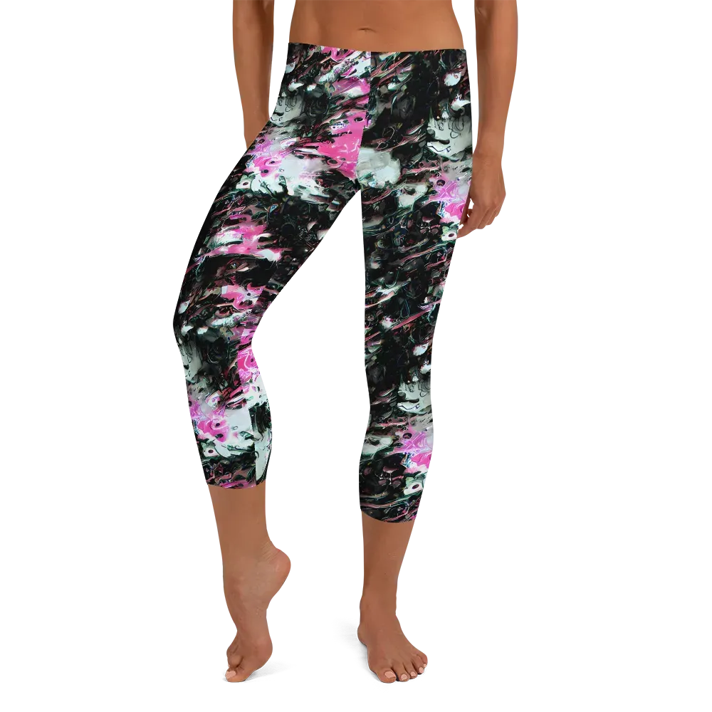 Neon Blackwater on Capri Leggings — Front