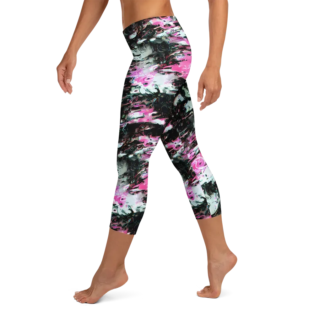 Neon Blackwater on Capri Leggings — Left