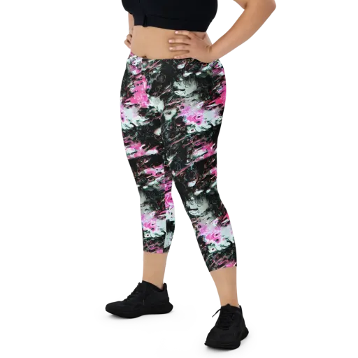 Neon Blackwater on a Capri Leggings