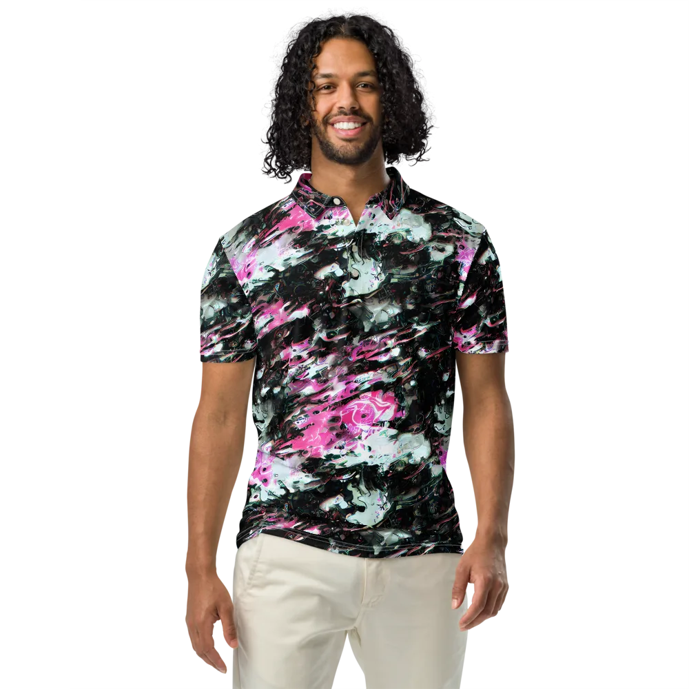 Neon Blackwater on Men's Slim Fit Polo Shirt — Front