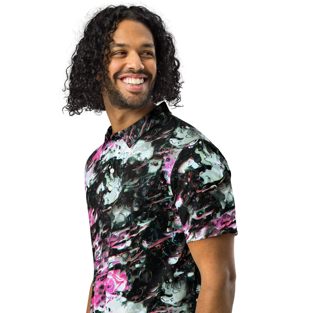 Neon Blackwater on Men's Slim Fit Polo Shirt — Left Front