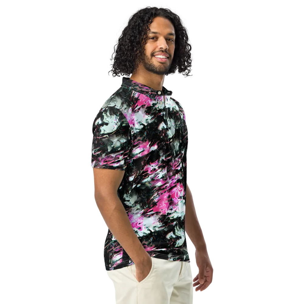 Neon Blackwater on Men's Slim Fit Polo Shirt — Right Front