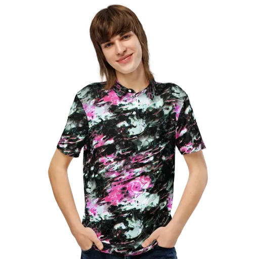 Neon Blackwater on a Men's Slim Fit Polo Shirt