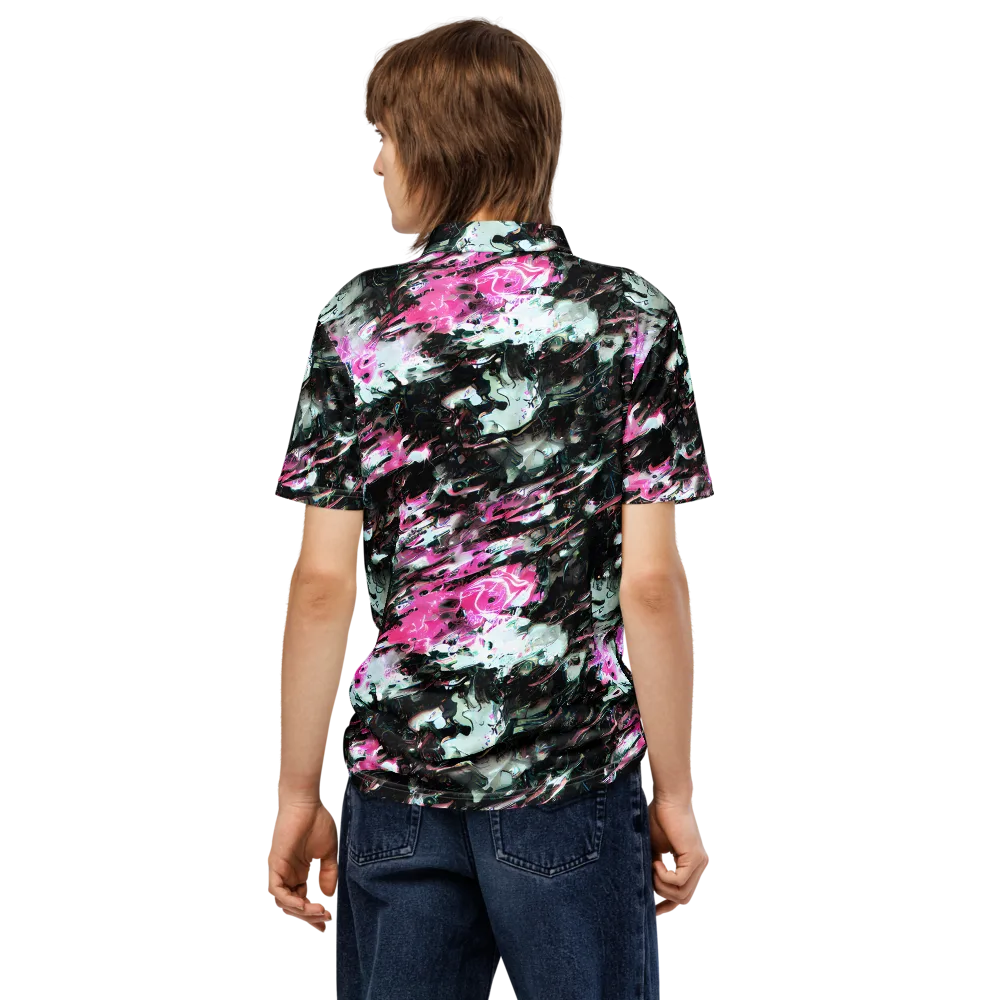 Neon Blackwater on Men's Slim Fit Polo Shirt — Back