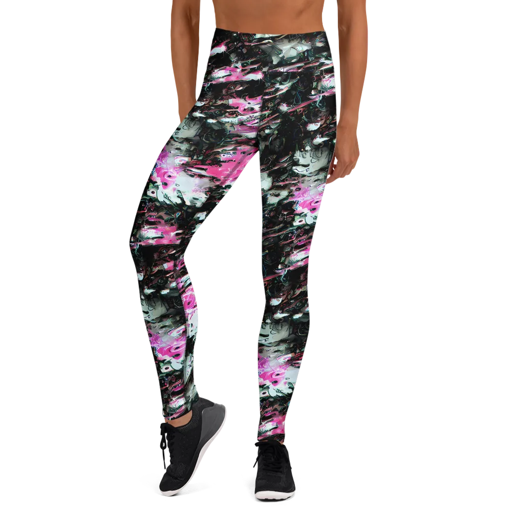 Neon Blackwater on Yoga Leggings — Front