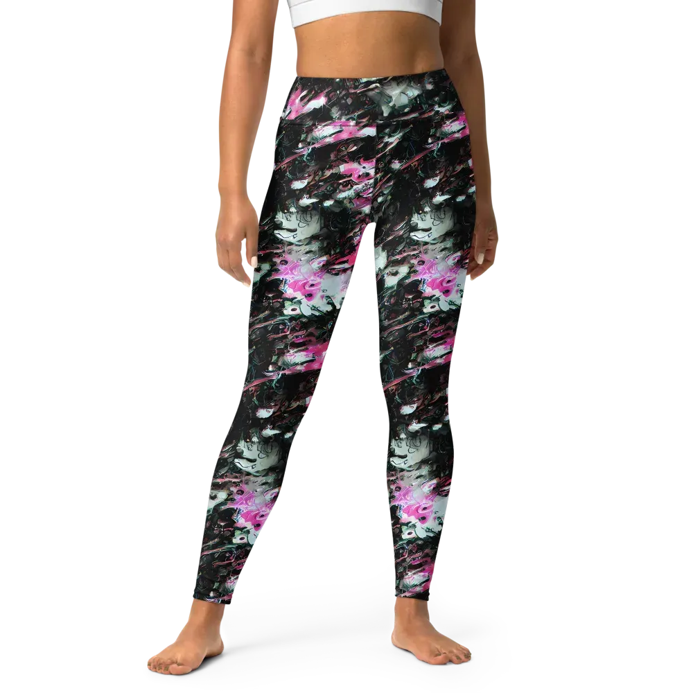 Neon Blackwater on Yoga Leggings — Front