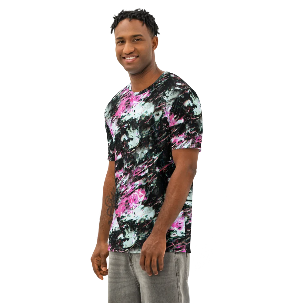 Neon Blackwater on Men's Cotton Crew Neck T-Shirt — Left Front