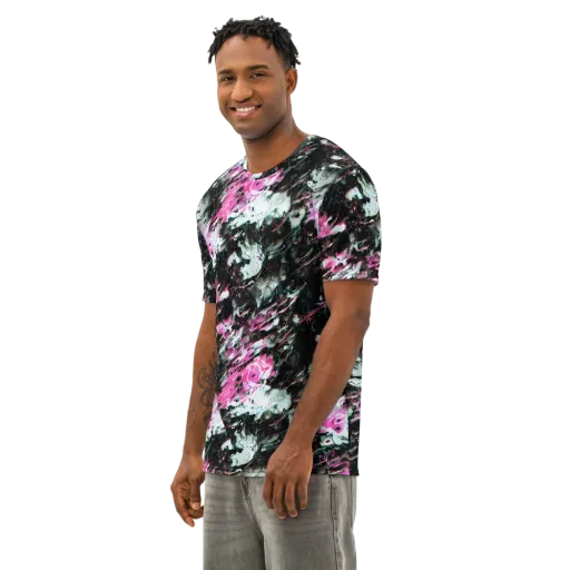 Neon Blackwater on a Men's Cotton Crew Neck T-Shirt