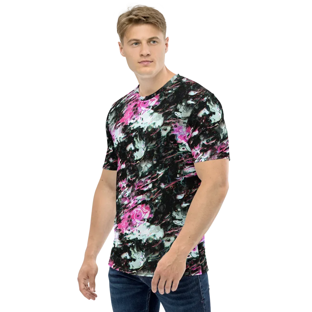 Neon Blackwater on Men's Crew Neck T-Shirt — Left
