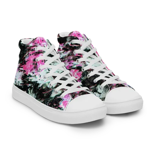 Neon Blackwater on a Men's High Top Canvas Shoes